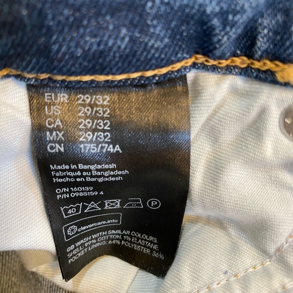 NWT H&M Skinny Coupe Moulante Jeans 29X32 - Picture 5 of 11